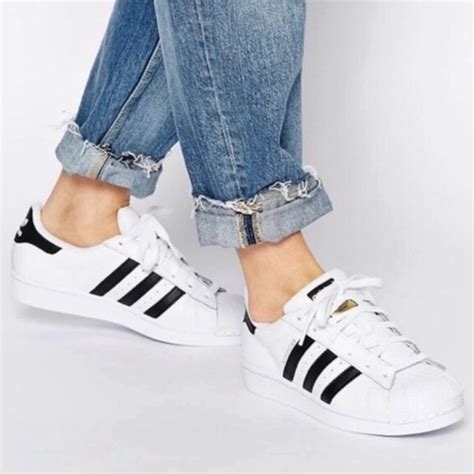 adidas white shoes black stripes